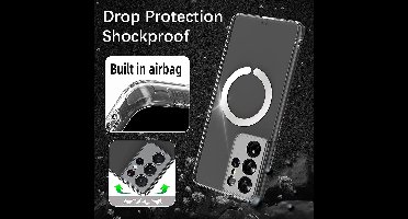Hoesje Geschikt voor Samsung Galaxy S21 Plus Hoesje Transparant met Oplaadfunctie - oplader Oplader Geschikt voor Samsung Galaxy S21 Plus hoesje Doorzichtig Hoesje Shockproof case