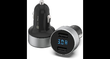 Luxebass Autolader Snel lader - Oplader -Dual USB Ports - Met LED scherm - 36W - Snel laden in de auto - LB-N331