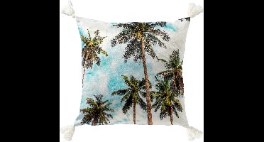 Dutch Decor BAHAMAS - Sierkussen 45x45 cm Snow White - wit - Inclusief binnenkussen - Luxe kussens voor woonkamer & bank