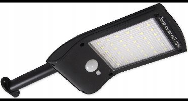 LED Tuinverlichting - Buitenlamp - Zonne-energie - Bewegingssensor - 5W - Helder/Koud Wit 6000K - Mat Zwart - Kunststof