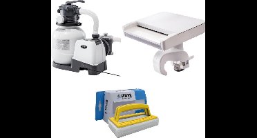 Intex - Waterval & Zandfilterpomp 7900 L/u & WAYS Scrubborstel