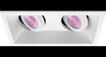 Inbouwspot Altin met Philips HUE White and Color - inbouwspot - Wit - dubbele verdiepte spot - Voor binnen / woonkamer / keuken / slaapkamer - IP20 - GU10 - Buitendiameter: Dubbele spot - boorgat: Vierkante uitsparing - min. Inbouwdiepte: 90MM