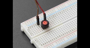 Mini Illuminated Momentary Pushbutton - Red Power Symbol Adafruit 3104