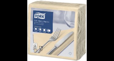 Tork tissue servet 39x39cm 3-laags 1/4-vouw cream 12x100