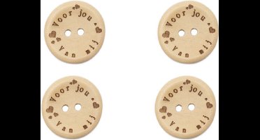 Durable Houten Knopen Voor Jou Van Mij 20mm 4 stuks