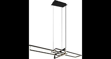 LED Hanglamp - Torna Salana - 34W - Warm Wit 3000K - Dimbaar - Rechthoek - Mat Zwart - Aluminium