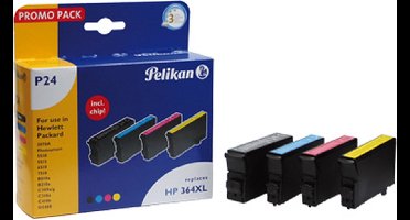 Pelikan 4105882, Hp364XL,  inktcartridge Zwart, Cyaan, Magenta, Geel