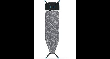 Airpro Basic Strijkplank Maat L 120 x 38 cm – Verstelbaar in Hoogte (9 standen) – Kinderslot - Strijkplanken – Stoomdoorlatende strijkplankhoes – Stevig Frame – Oeko-Tex & Better Cotton
