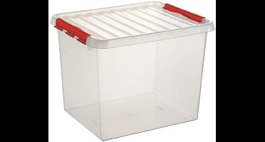 Opbergdoos transparant rood 52 liter 500 x 400 x 380 mm - Q-Line Box
