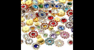 KARZO - Set van 100 kleurrijke kristallen glazen edelstenen voor decoratie en knutselprojecten, geschikt voor creatieve toepassingen en feestversiering