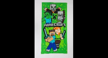 Minecraft groen strandlaken 70 x 140 cm