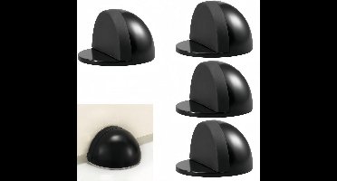 Zelfklevende Deurstoppers RVS, Zonder Boren, Mat Zwart