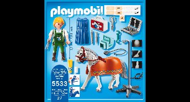 Radioloog met Appaloosa / Vétérinaire avec cheval et appareil de radiologie