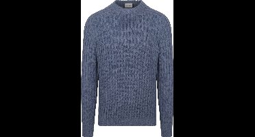 Suitable Pullover Boiled Wool Blauw - Maat XL - Heren - Sweater