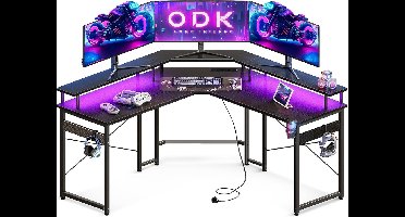 Gaming Bureau met LED Verlichting - Computertafel - Computermeubel
