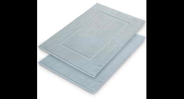 Blumtal Terry Bath mat - Bath mat 100% Cotton in 50x80 cm - Oeko-Tex certified bath mat & shower mat - Bath mat - Set of 2 pieces - Light blue