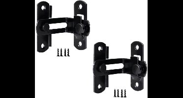 TLVX 2 stuks Sterke Deur Vergrendeling 90° hoek Zwart RVS – Poortslot – Deur Beveiligen – Kast Vergrendelen – Deurslot 90 graden – Gesp – Poort – Deurbeugel – Schuifslot Tuindeur – Poort – Meubel – Schuur – Raam – Schuifdeur – Garage – Roestvrijstaal