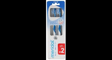 Meridol Duo-Pack Tandenborstels Medium (Kleur : Rood en groen)