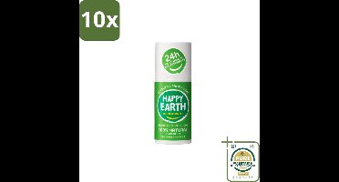 10 x Happy Earth – Deodorant Roll-On – 100% Natuurlijk Cucumber Matcha – 75 ml - Grootverpakking - Cucumber Matcha Deodorant - Natuurlijke Deodorant - Roll-on Deodorant - Vegan Deodorant - Anti-Geur Deodorant