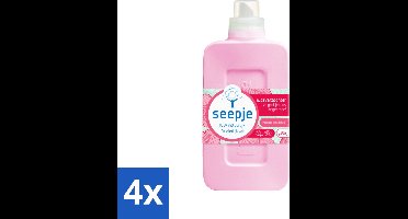 4 x Seepje - Wasverzachter - Geurige Verzorging - Pioenroos en Cederhout - 30 Wasbeurten - 750 ml - Wasverzachter - Natuurlijke Wasverzachter - Biologische Wasverzachter - Pioenroos Geur - Cederhout Geur