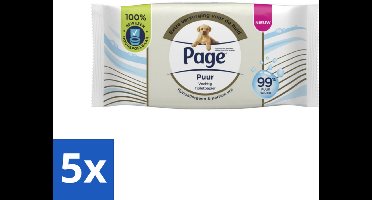 Page – Vochtig Toiletpapier – Puur – 38 doekjes - Bulkverpakking - 5 stuks