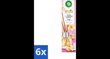 6 x Air Wick - Geurstokjes - Delicate Frangipani Bloemen - Essentiële Oliën - 40 ml - Geurstokjes - Frangipani - Essentiële Oliën - Exotische Geur - Kamergeur