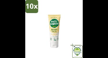 10 x Happy Earth – Nourishing Cream – 100% Natuurlijk Baby & Kids – 75 ml - Grootverpakking - Natuurlijke Crème - Gevoelige Huid - Baby Crème - Droge Huid - Sheaboter