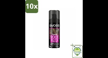 10 x SYOSS - Uitgroeispray Middenbruin - Directe Grijsdekking - Grootverpakking - Haarspray - Grijsdekking - Uitgroei Spray - Tijdelijke Haarverf - Haarverf Touch-up