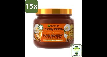 15 x Garnier - Loving Blends - Haarmasker - Argan & Cameliaolie - Droog & Dof Haar - 340 ml - Grootverpakking - Haar Masker - Argan Olie - Cameliaolie - Droog Haar - Dof Haar