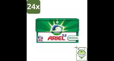 Ariel - 3in1 Wasmiddel Pods - Original - 33 Pods - Voordeelverpakking - 24 stuks - Ariel wasmiddel - Waspoeder