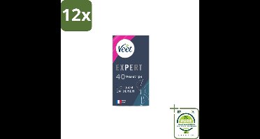 Veet Expert - Ontharingsstrips - Lichaam & Benen - Gevoelige Huid - 40 strips - Voordeelverpakking - 12 stuks - Veet ontharingsstrips - Ontharing benen