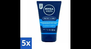 NIVEA MEN - Protect & Care - Reinigingsgel Gezicht - 100 ml - Bulkverpakking - 5 stuks
