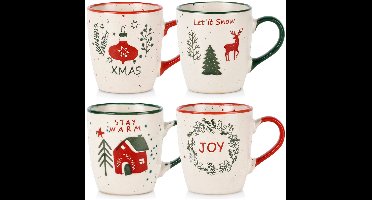 Kerstbeker aardewerk set a 4 200ml