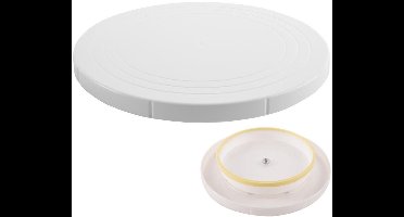 Orion - Draaibare Taartschaal - 27 cm - Wit - Antislip