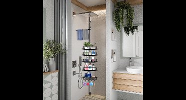 doucherek - Doucheplank - badkamerrekken, in hoogte verstelbaar zonder boren, roestvrij staal,- set van 5 - 10D x 10B x 10H millimeter