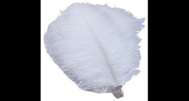 Sowder 50 stuks natuurlijke struisvogelveren van 20 - 25 cm voor thuis, bruiloftsdecoratie (wit)