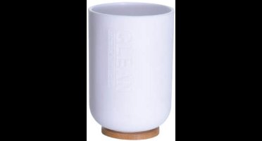 DoaBuy drinkbeker 7 x 10 cm PP bamboe white wit