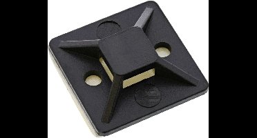 InLine Bevestigingssokkel voor Kabelband, 20x20mm, 10stk., zelfklevend, zwart