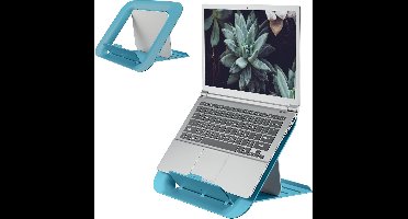 Famanu – Verstelbare Laptopstandaard - Compacte Laptophouder Met 4 Hoogte-instellingen - 80% Gerecycled Plastic & 100% Recyclebaar - Ergo Cosy Assortiment - Sereen Blauw - 312 x 50 x 247 - 64260061