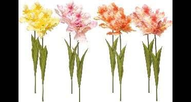 Emerald - Kunstbloem Tulp Parrot 68cm - Set van 8 - Kunstplant voor binnen