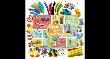 Knutselkoffer - 1000+ Onderdelen Knutselpakket voor Kinderen - Knutselen voor Kinderen en Meisjes - Knutselkoffer met Papier, Glitter, Foam, Pompoms en Inspiratieboek - Creatieve Knutselset 3+ - Joya Creative