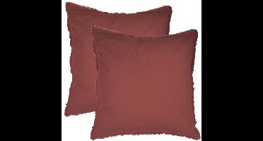Matt & Rose Set Kussenslopen Bordeaux Rood - 65 x 65 cm - Gewassen Katoen