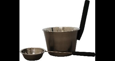 Emendo Staal Sauna - emmer en lepel - Donkergrijs