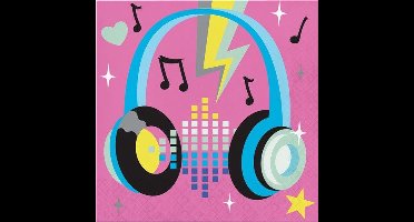 Servetten birthday beats (33x33cm, 16st)