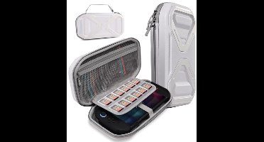 SUPCASE Opberghoes Geschikt voor Nintendo Switch 2 - Beschermhoes Game Card Organizer - Travel Case - Opbergruimte 24 Gamecards, SD Kaarten, Oplader, Joy Cons - Hoesje met Ritssluiting - Wit
