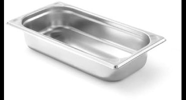 HENDI Gastronorm container, temperature resistant from -40° to 300°C, suitable for ovens, bain marie and freezers, chafing dishes, reinforced corners, 1.5L, GN 1/3, 325x176x(H)40mm, stainless steel