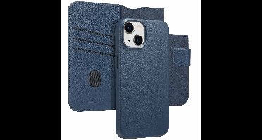 Accezz Hoesje - Geschikt voor Apple iPhone 14 - Leather Bookcase 2-in-1 geschikt voor MagSafe - Nightfall Blue