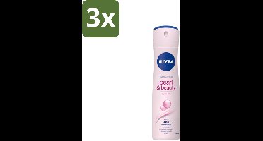 3 x NIVEA – Deodorant Spray – Pearl & Beauty – 150 ml - NIVEA Deodorant Spray - Anti-Transpirant Spray - Okselhuid Verzorging - Zachte Oksels - 48 Uur Bescherming