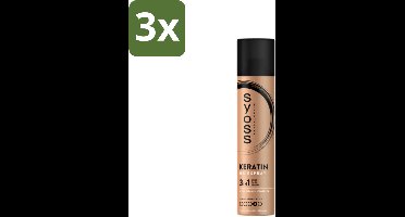 Syoss - Keratin - Haarspray - Versterkt & Fixeert - 300 ml - Bulkverpakking - 3 stuks