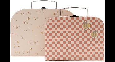 Jollein Speelkoffertje - Speelgoedkoffer - Pretty Picnic - 2 Stuks